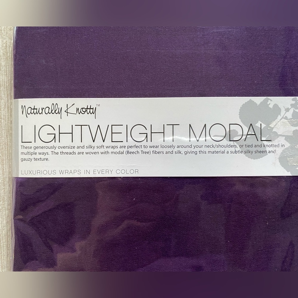 Naturally Knotty Lightweight Modal purple oversize soft wrap scarf silk modal - Picture 2 of 5